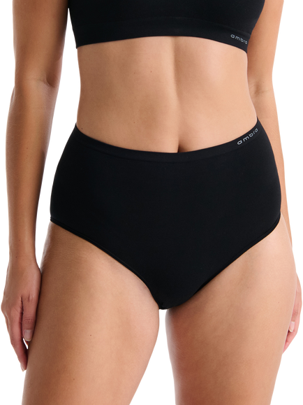 Ambra Purebasics Seamfree Comfort Modal Full Briefs, Pack of 2, Black