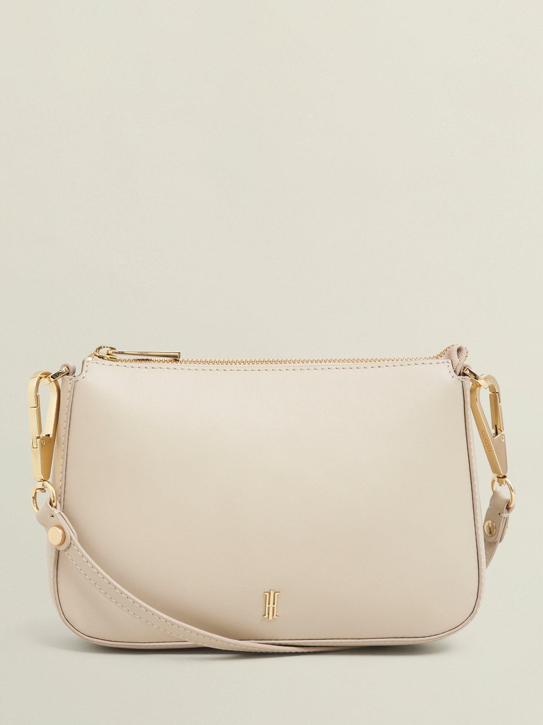 Product image 1 of 4, which shows Hobbs Briella Leather Shoulder Bag, Light Beige, Neutrals