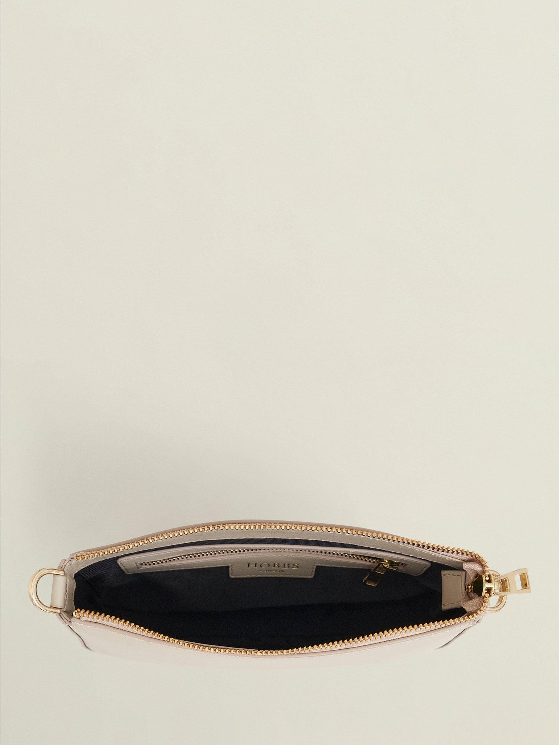 Product image 4 of 4, which shows Hobbs Briella Leather Shoulder Bag, Light Beige, Neutrals