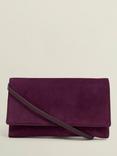 Hobbs Renata Suede Clutch Bag, Onyx Red