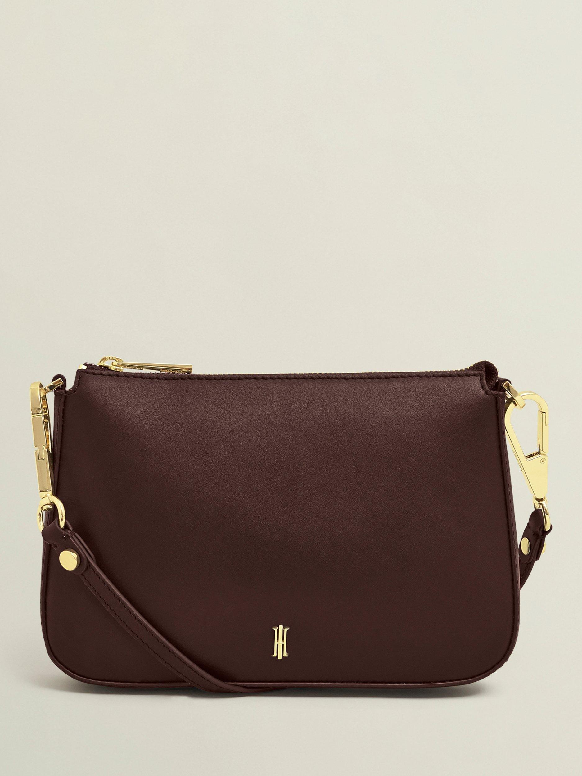 Product image 1 of 4, which shows Hobbs Briella Leather Shoulder Bag, Chocolate Brown, Brown