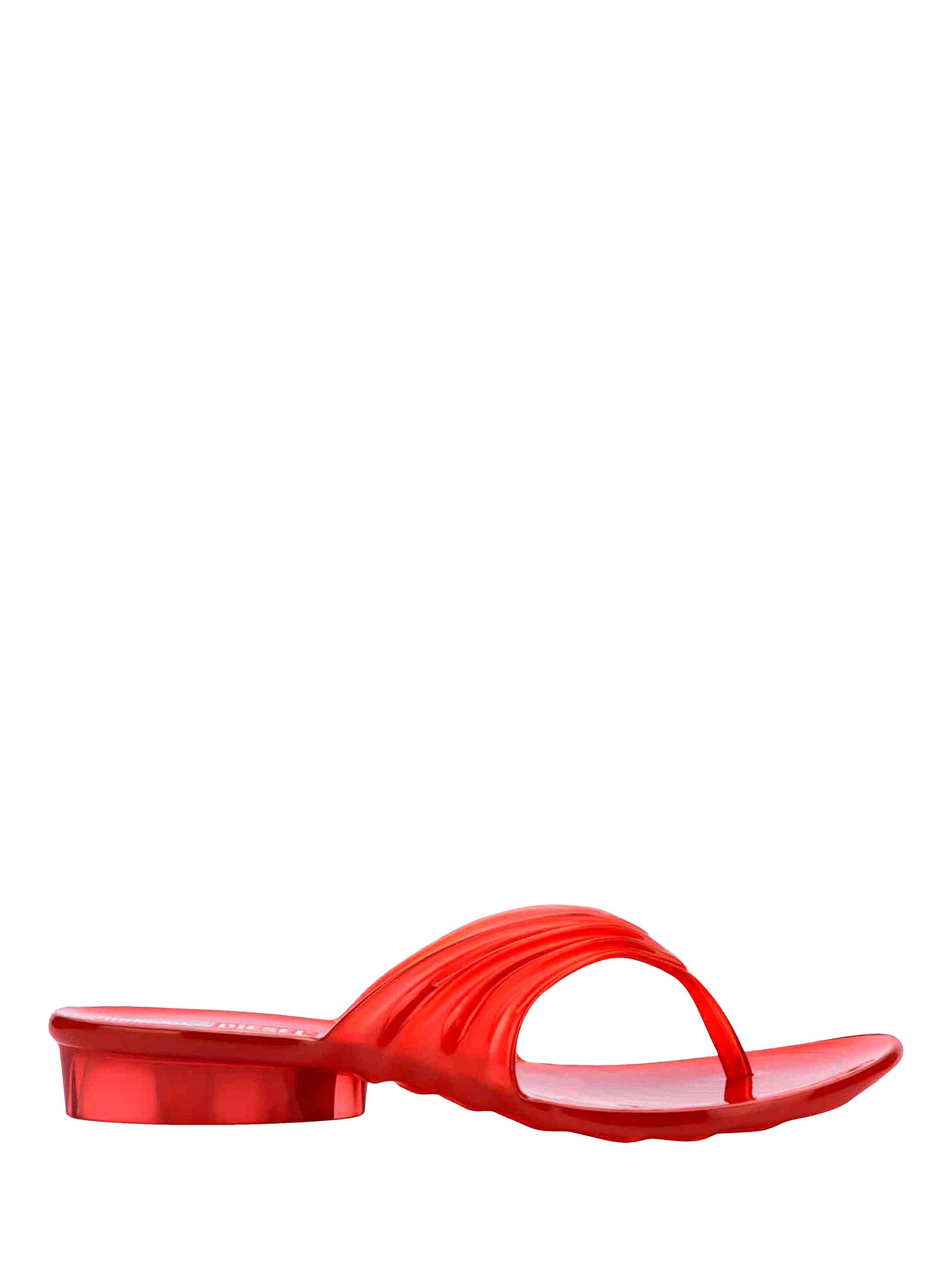 Product image 1 of 5, which shows Melissa x DIESEL Quantam Thong Flip Flop Sandals, Red, 3