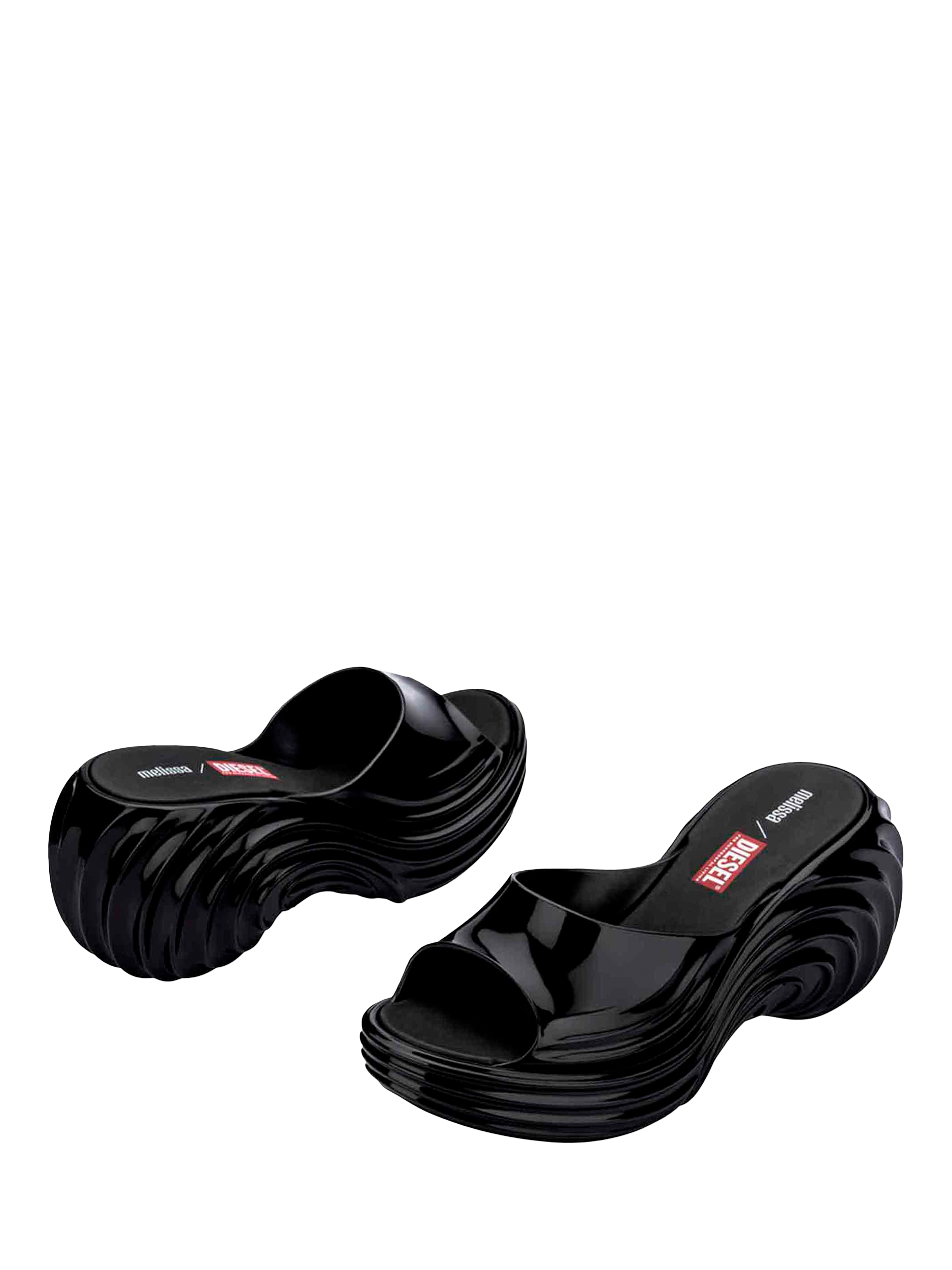 Product image 3 of 4, which shows Melissa x DIESEL Quantam Platform Sandals, Black, 3