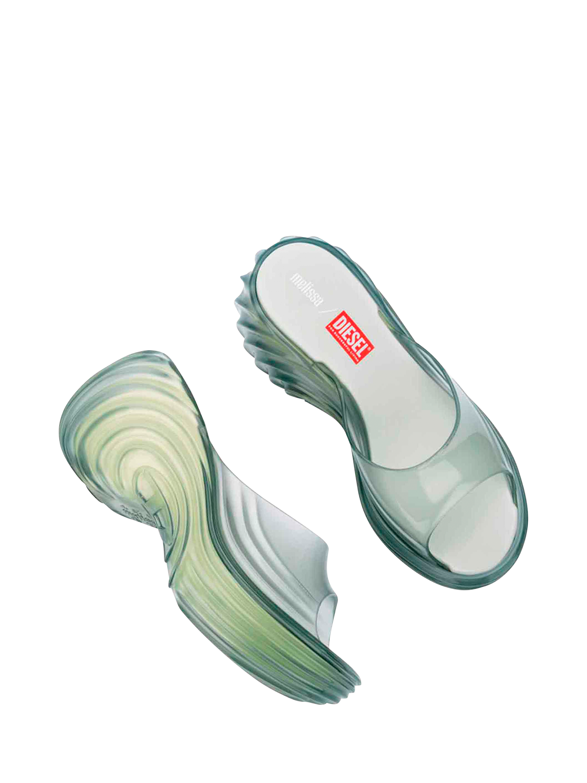Product image 2 of 4, which shows Melissa x DIESEL Quantam Platform Sandals, Blue, 3