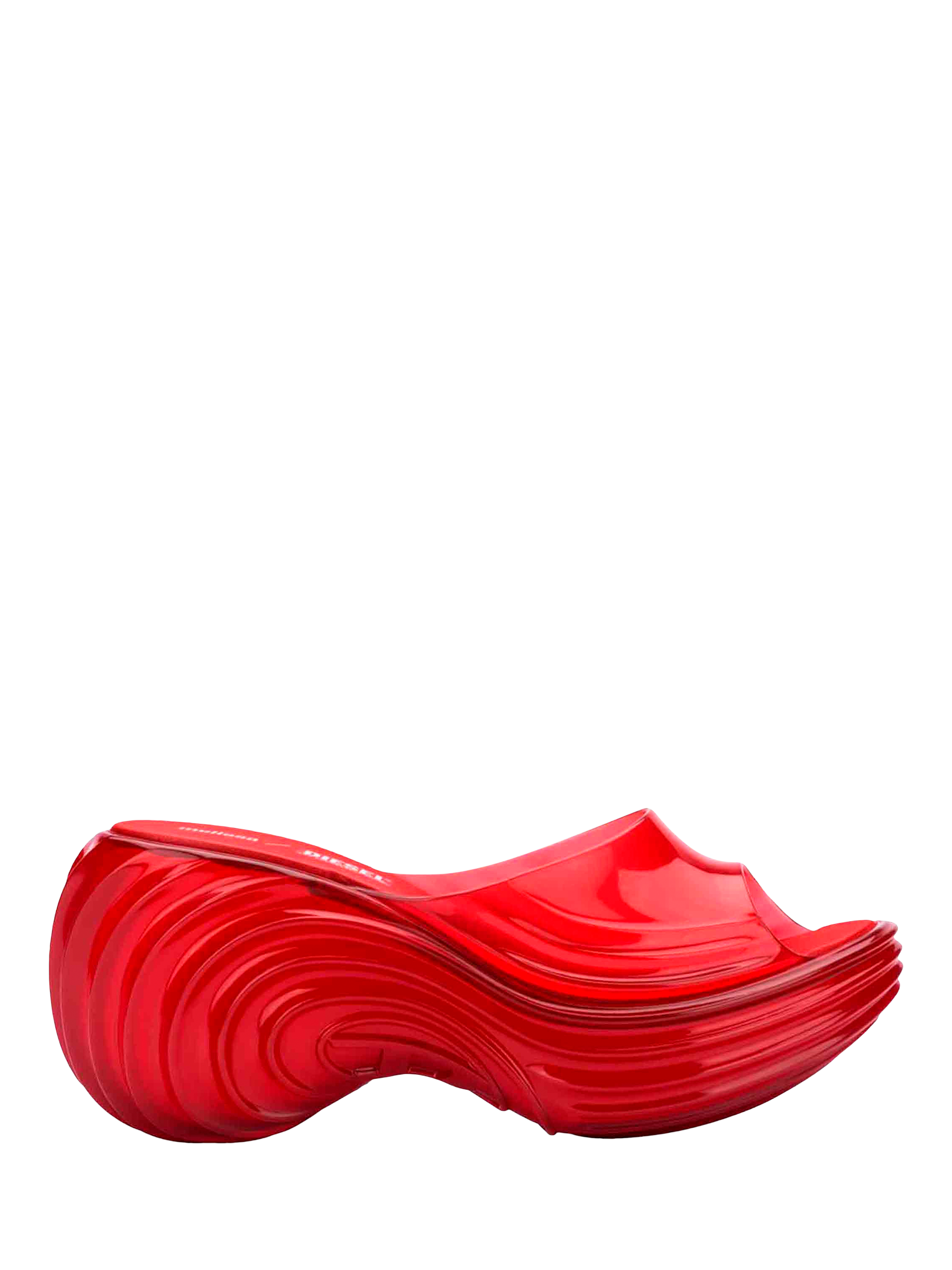 Product image 1 of 4, which shows Melissa x DIESEL Quantam Platform Sandals, Red, 3