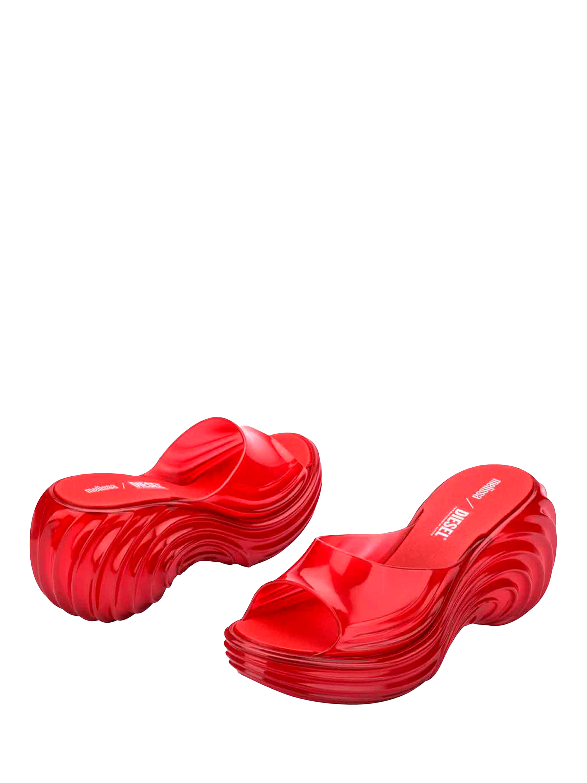 Product image 3 of 4, which shows Melissa x DIESEL Quantam Platform Sandals, Red, 3