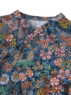 Polarn O. Pyret x Liberty Baby Organic Floral Long Sleeve Bodysuit - view 2, Bijou Blue