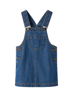 Polarn O. Pyret Baby Organic Cotton Denim Dungarees, Blue