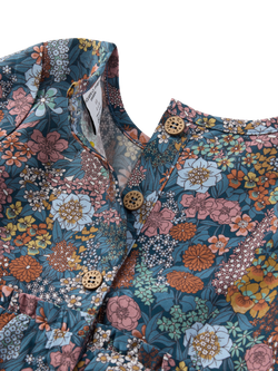 Polarn O. Pyret x Liberty Baby Floral Long Sleeve Dress - view 2, Bijou Blue