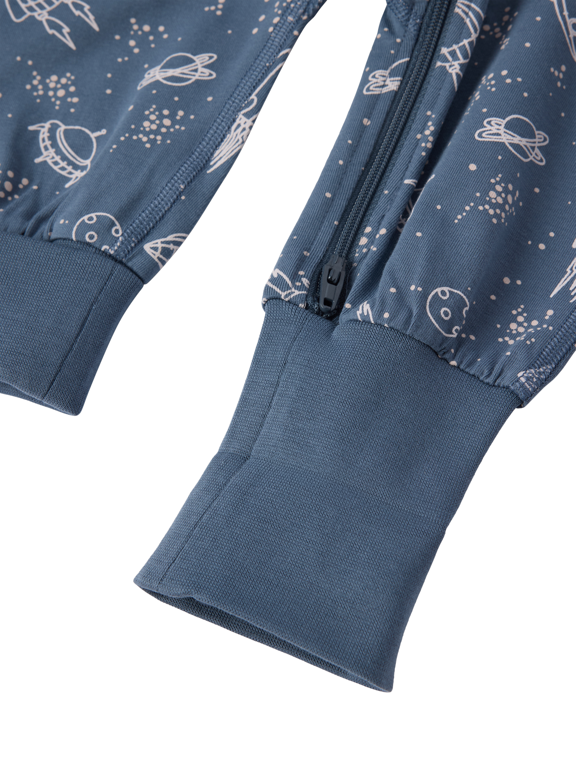 Product image 2 of 4, which shows Polarn O. Pyret Baby Organic Cotton Star Pyjamas, Vintage Indigo, 0-2 months