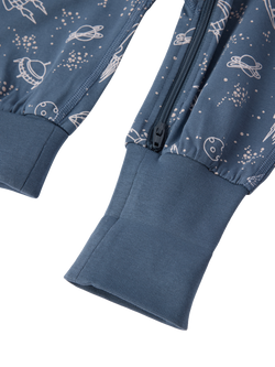 Polarn O. Pyret Baby Organic Cotton Star Pyjamas - view 2, Vintage Indigo