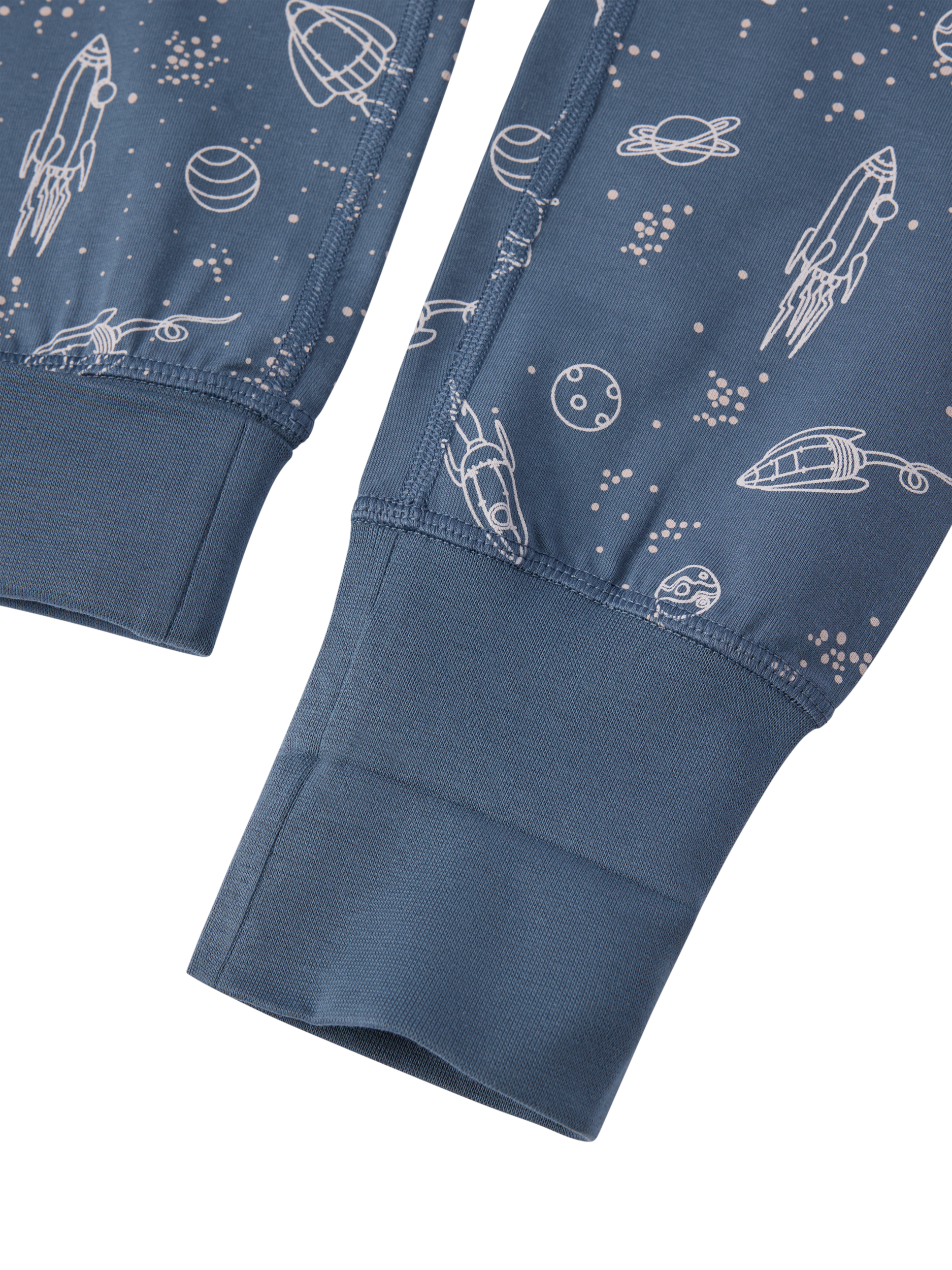 Product image 6 of 6, which shows Polarn O. Pyret Baby Organic Cotton Star Pyjamas, Vintage Indigo, 4-6 years