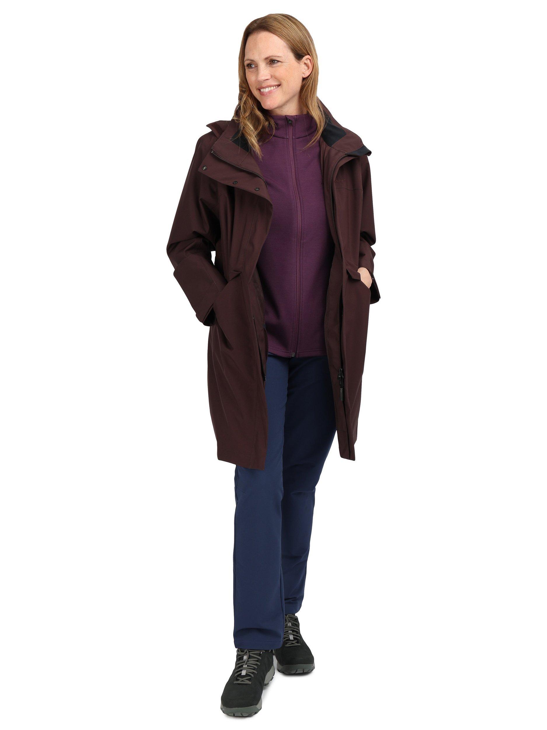 Product image 4 of 9, which shows Rohan Women's Lomond Packable Hood Waterproof Jacket, Darkest Plum, XS