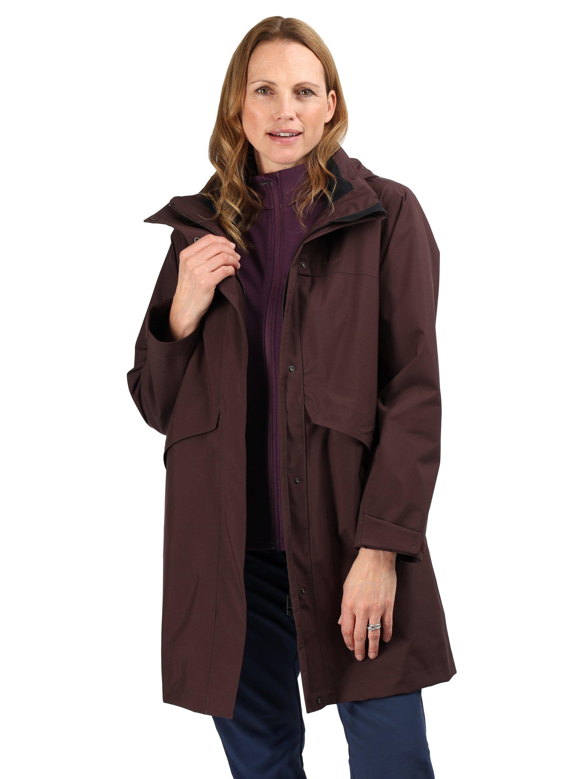 Product image 5 of 9, which shows Rohan Women's Lomond Packable Hood Waterproof Jacket, Darkest Plum, XS