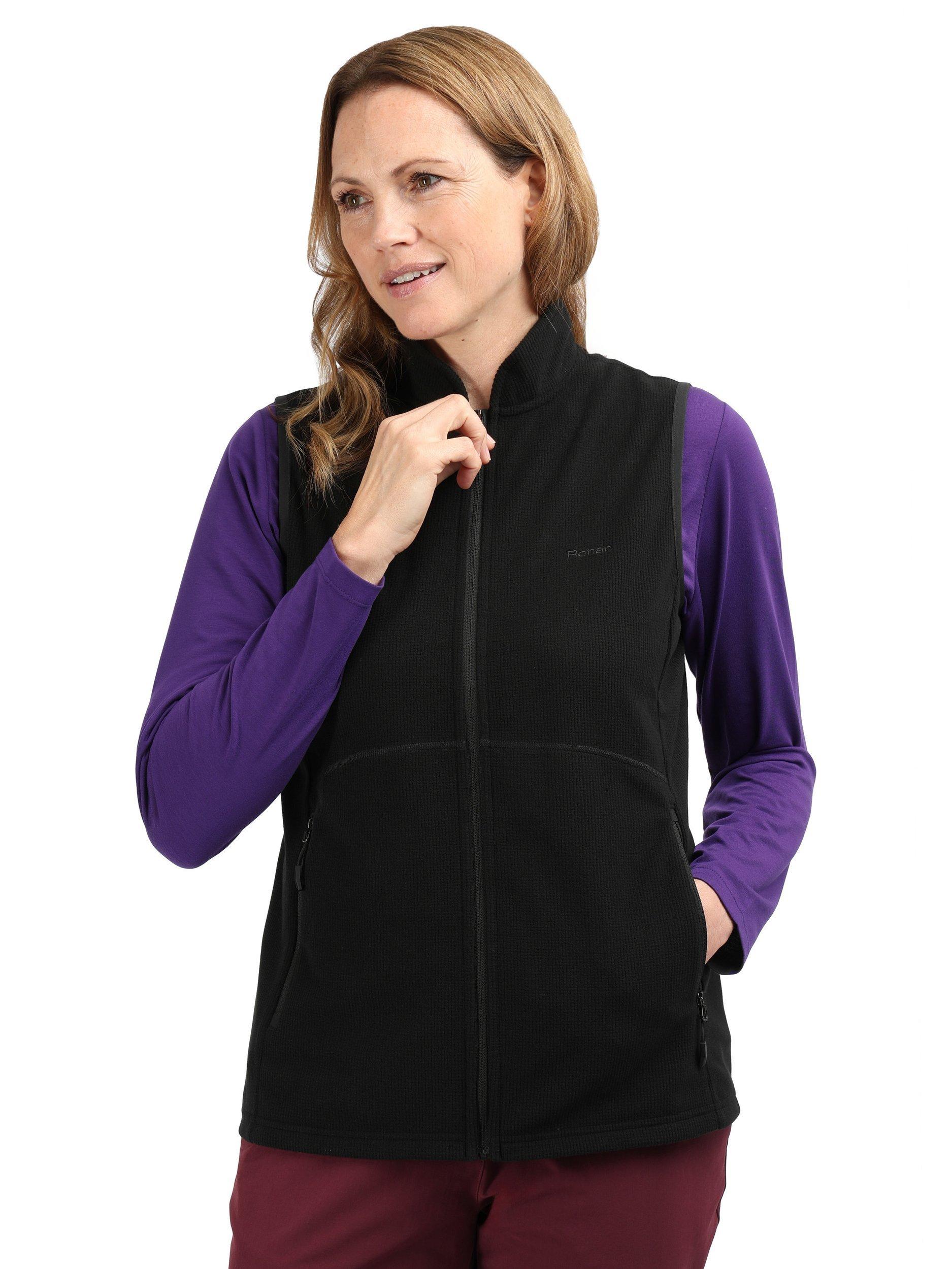 Product image 1 of 7, which shows Rohan Women's Microgrid Fleece Gilet, Black, XS
