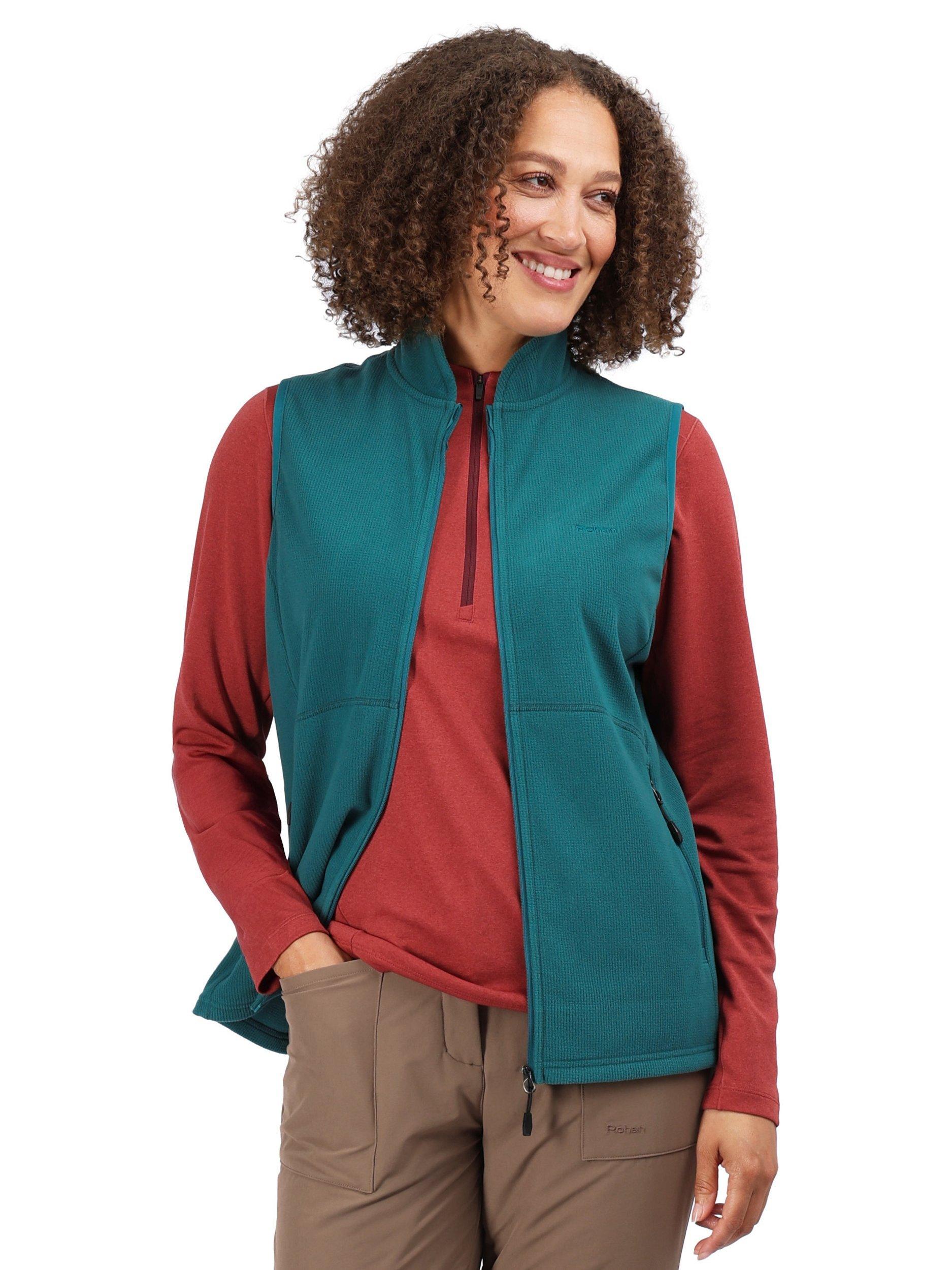 Product image 4 of 7, which shows Rohan Women's Microgrid Fleece Gilet, Pacific Green, XS