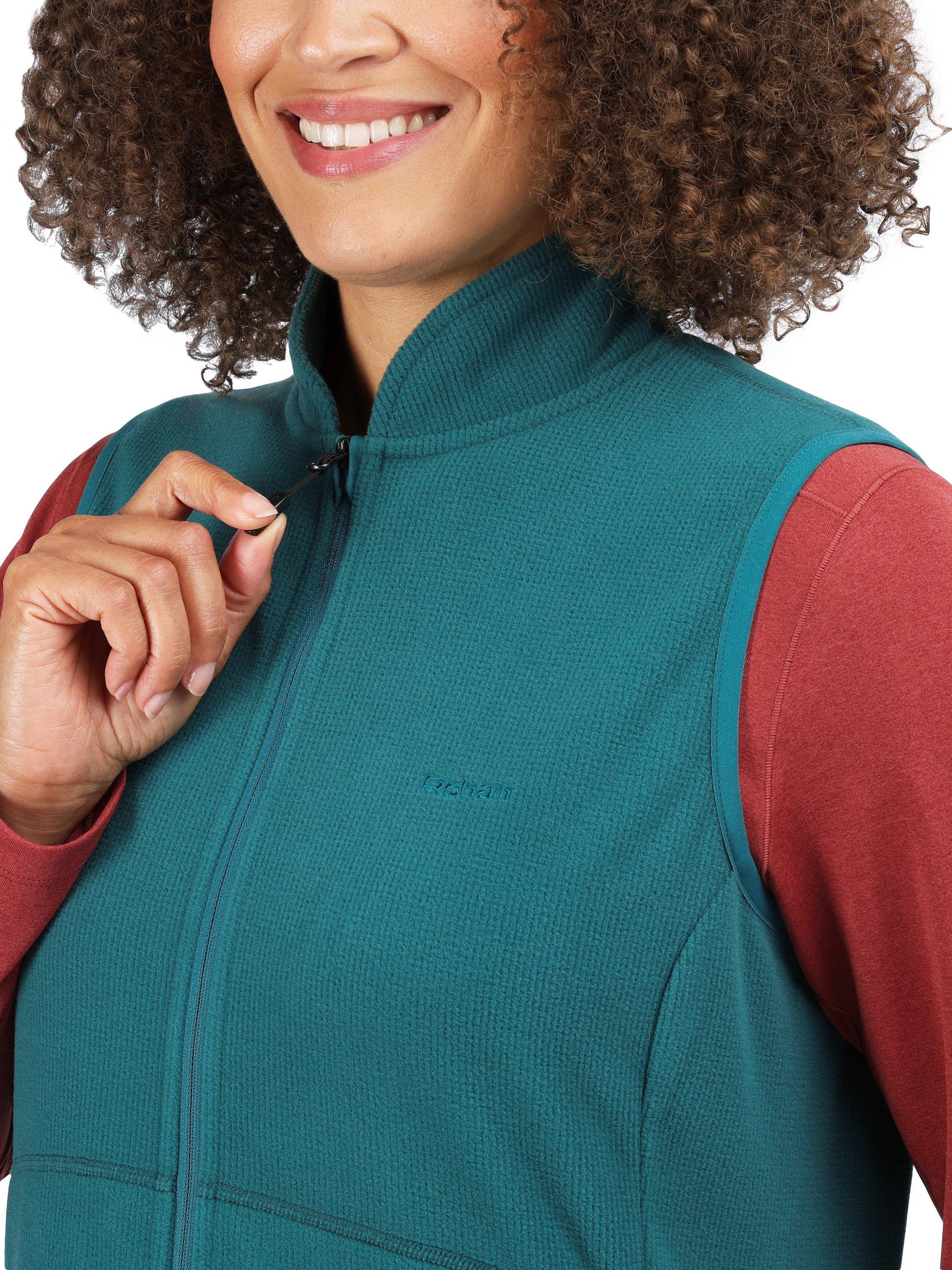 Product image 6 of 7, which shows Rohan Women's Microgrid Fleece Gilet, Pacific Green, XS
