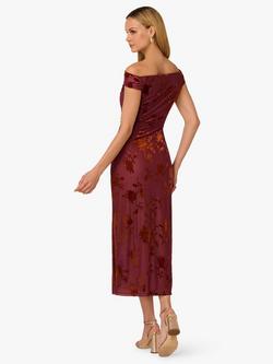 Adrianna by Adrianna Papell Burnout Velvet Midi Dress, Amber - view 2, Amber