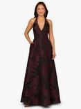 Aidan Mattox by Adrianna Papell Organza Jacquard Maxi Dress, Midnight Plum
