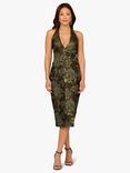 Aidan Mattox by Adrianna Papell Floral  Jacquard Midi Dress, Cool Mint