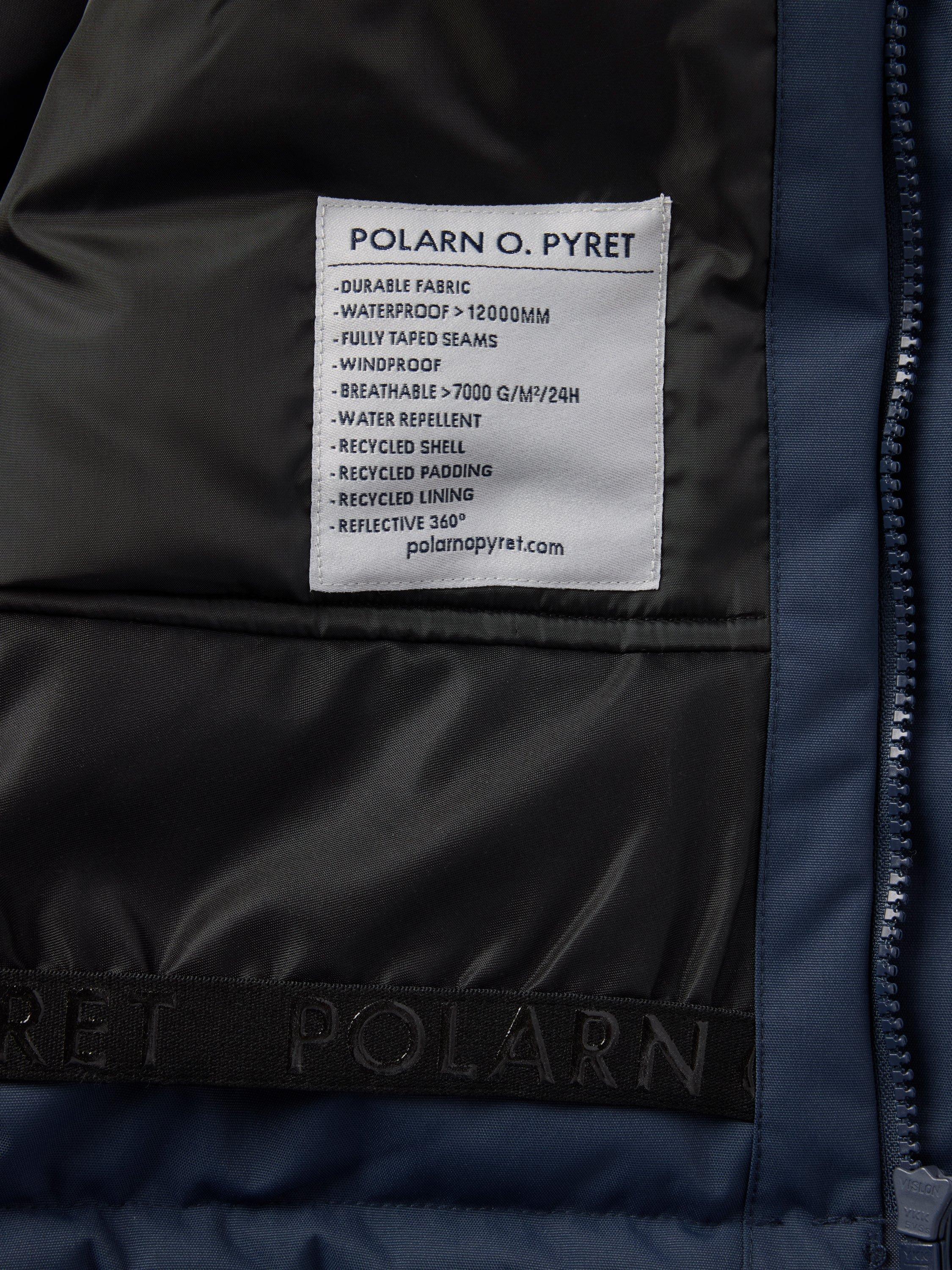 Product image 4 of 6, which shows Polarn O. Pyret Kids' Padded Parka Jacket, Mood Indigo, 2-3 years