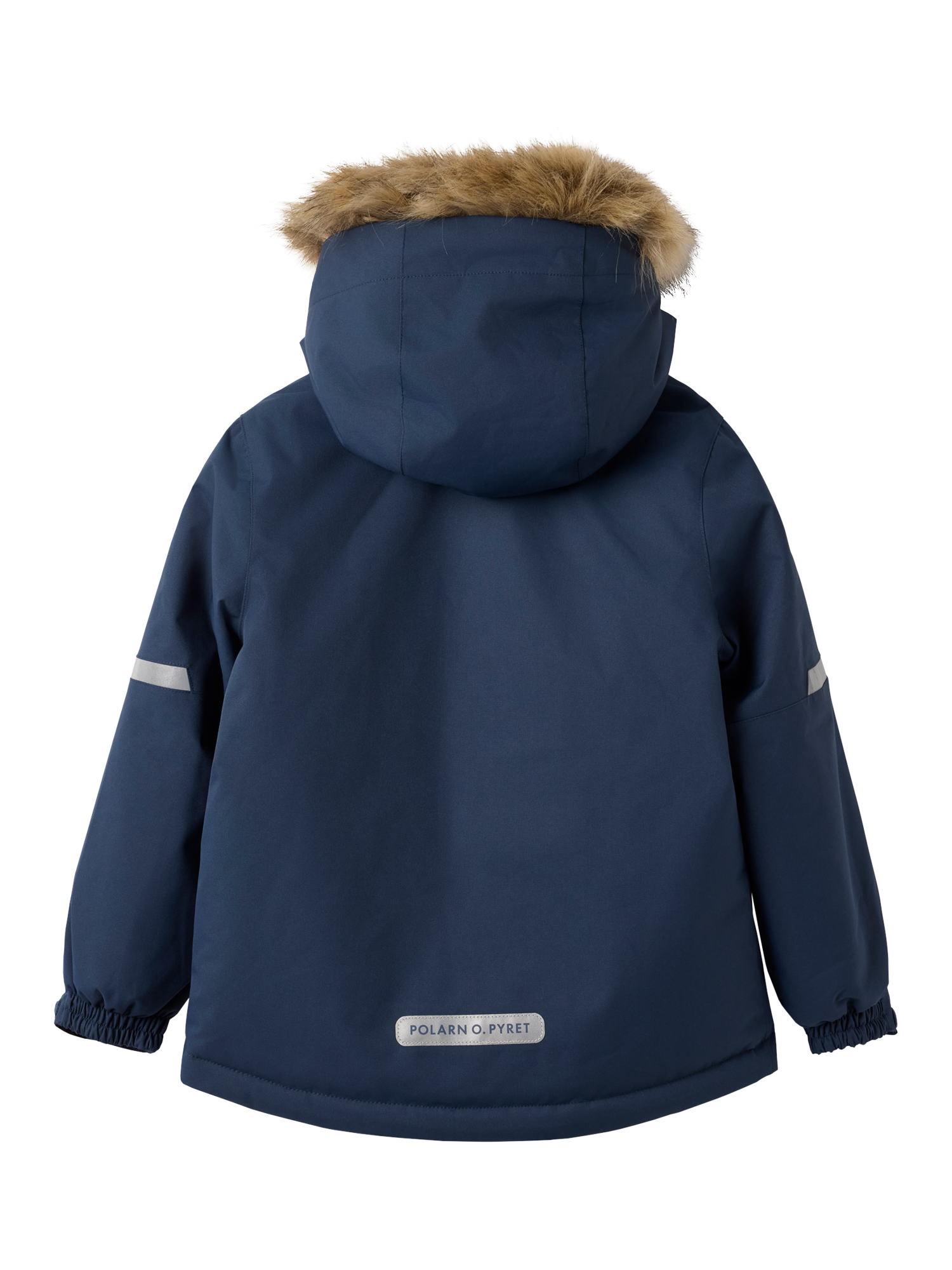 Product image 6 of 6, which shows Polarn O. Pyret Kids' Padded Parka Jacket, Mood Indigo, 2-3 years