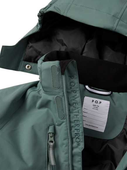 Polarn O. Pyret KIds' Unisex Padded Snowsuit - view 2, Dark Forest