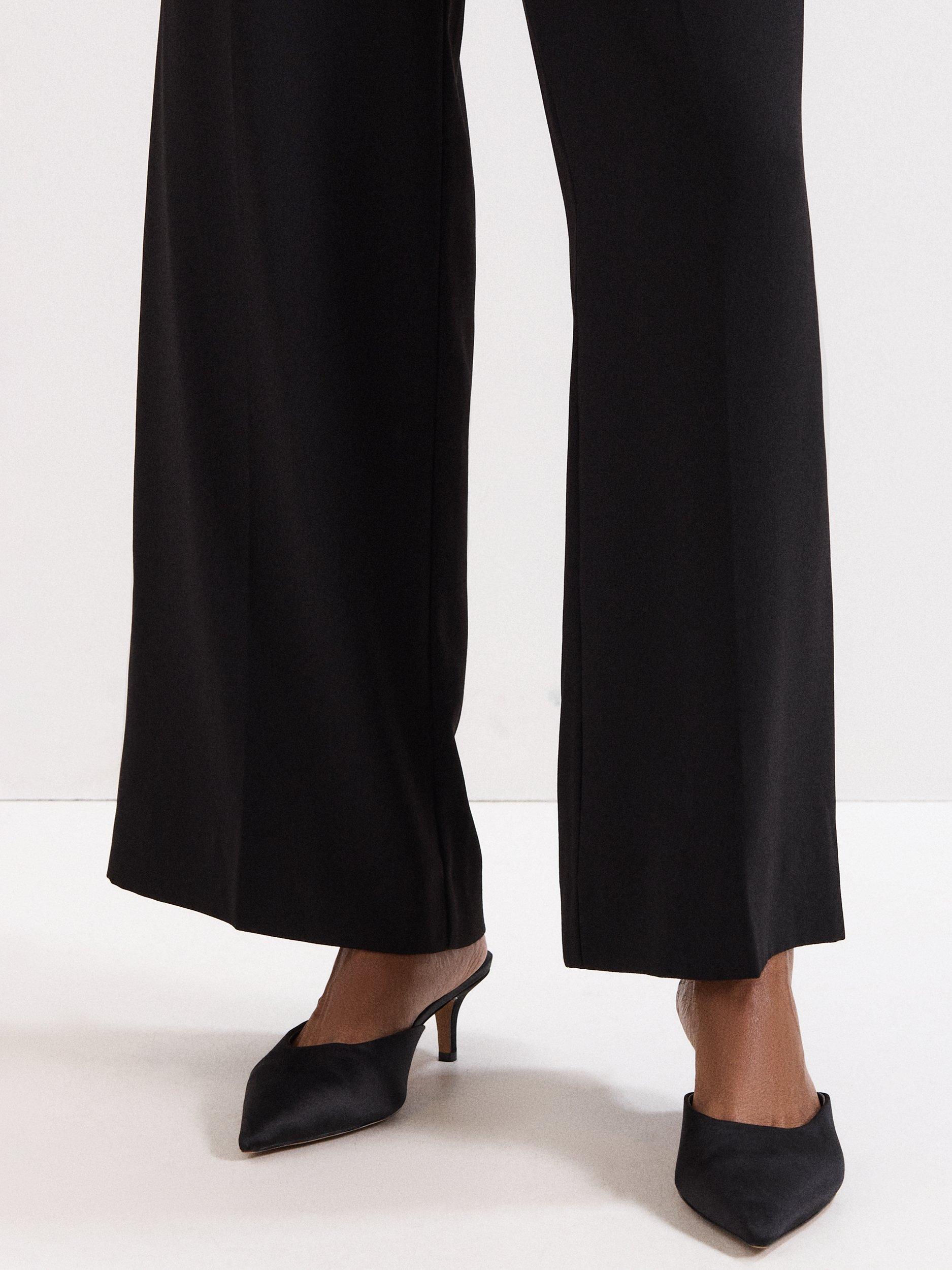 Product image 6 of 8, which shows Phase Eight Heeled Slip On Satin Mules, Black, 3