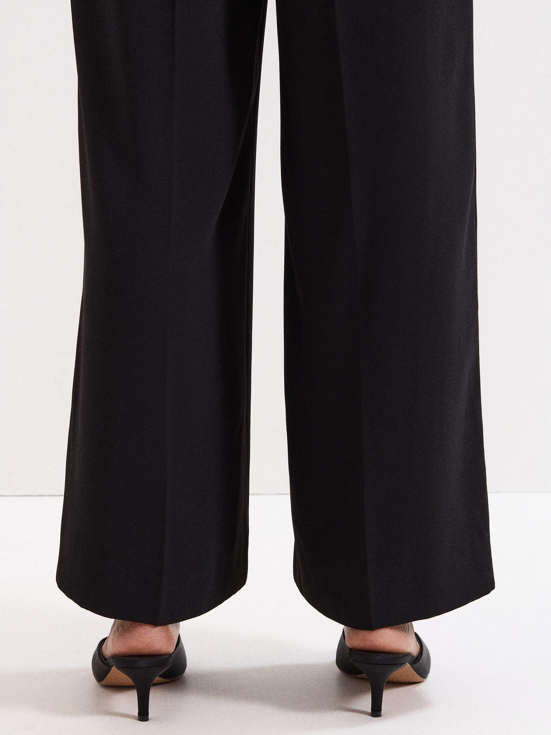 Product image 8 of 8, which shows Phase Eight Heeled Slip On Satin Mules, Black, 3