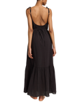 Nudea Strappy Trapeze Organic Cotton Maxi Dress, Black
