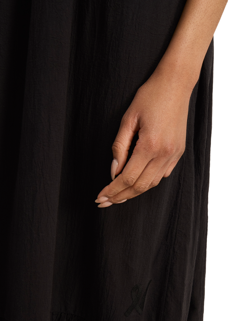 Product image 3 of 5, which shows Nudea Strappy Trapeze Organic Cotton Maxi Dress, Black, XS