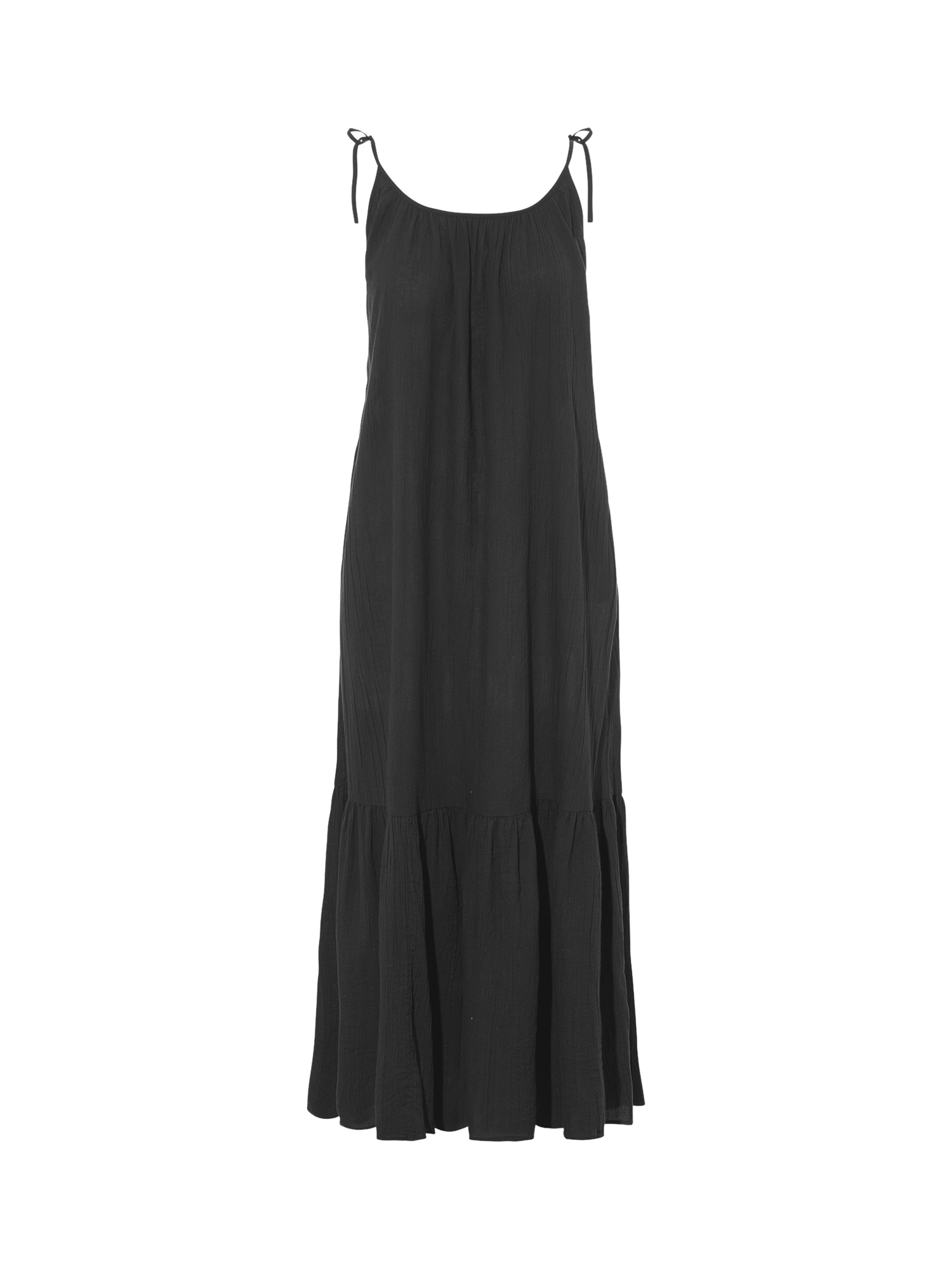 Product image 5 of 5, which shows Nudea Strappy Trapeze Organic Cotton Maxi Dress, Black, XS