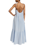 Nudea Strappy Trapeze Organic Cotton Maxi Dress, Sky