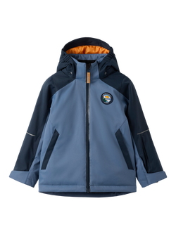 Polarn O. Pyret Kids' POWDER Hooded Ski Jacket, Bijou Blue, Bijou Blue