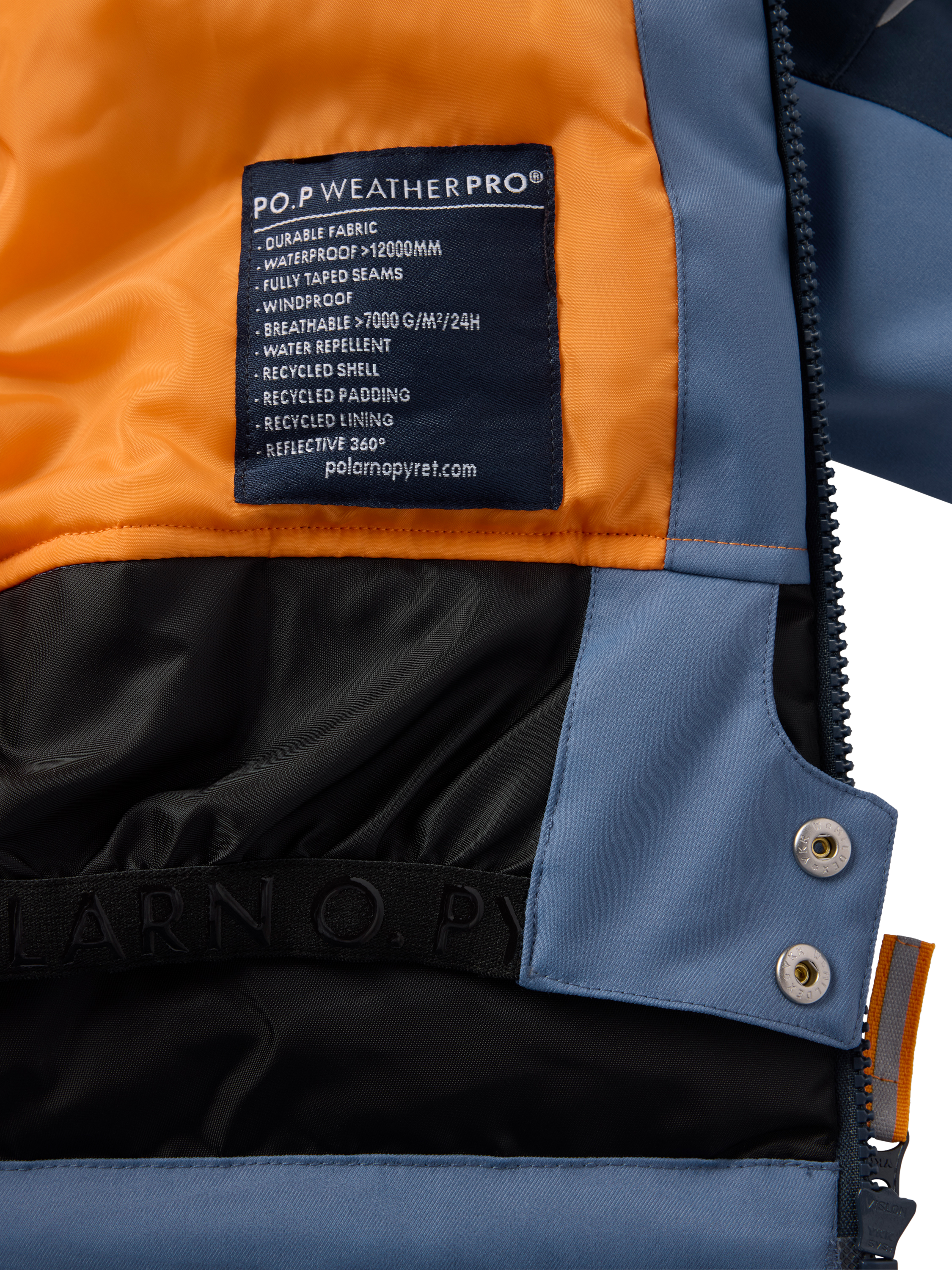 Polarn O. Pyret Kids' POWDER Hooded Ski Jacket, Bijou Blue