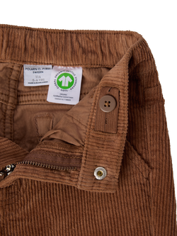 Polarn O. Pyret Kids' Organic Cotton Corduroy Trousers - view 2, Cocoa Brown