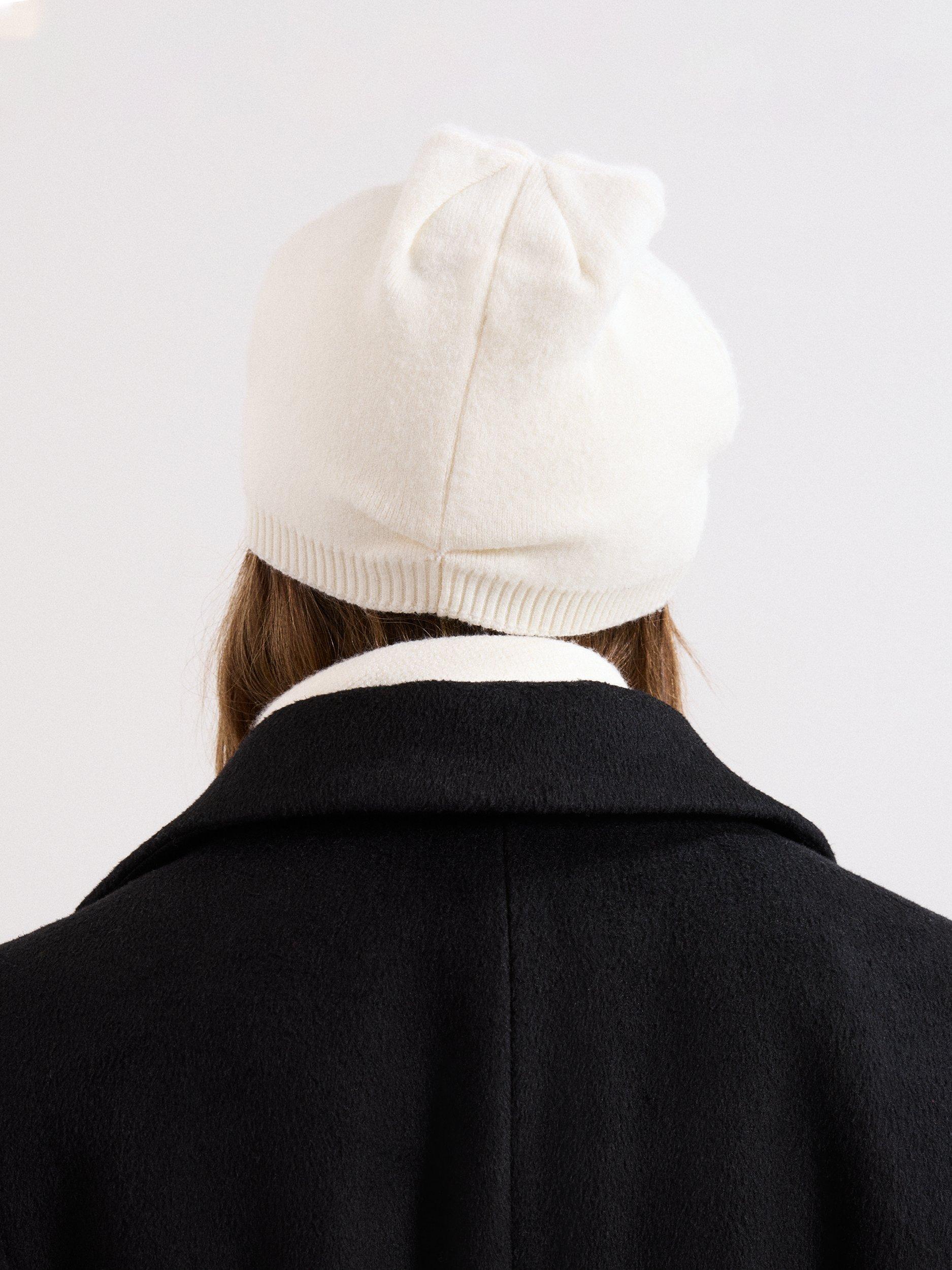 Product image 3 of 7, which shows Phase Eight Sparkle Trim Beanie Hat, Ivory, One Size