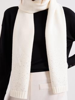 Phase Eight Sparkle Trim Scarf, Ivory - view 2, Ivory