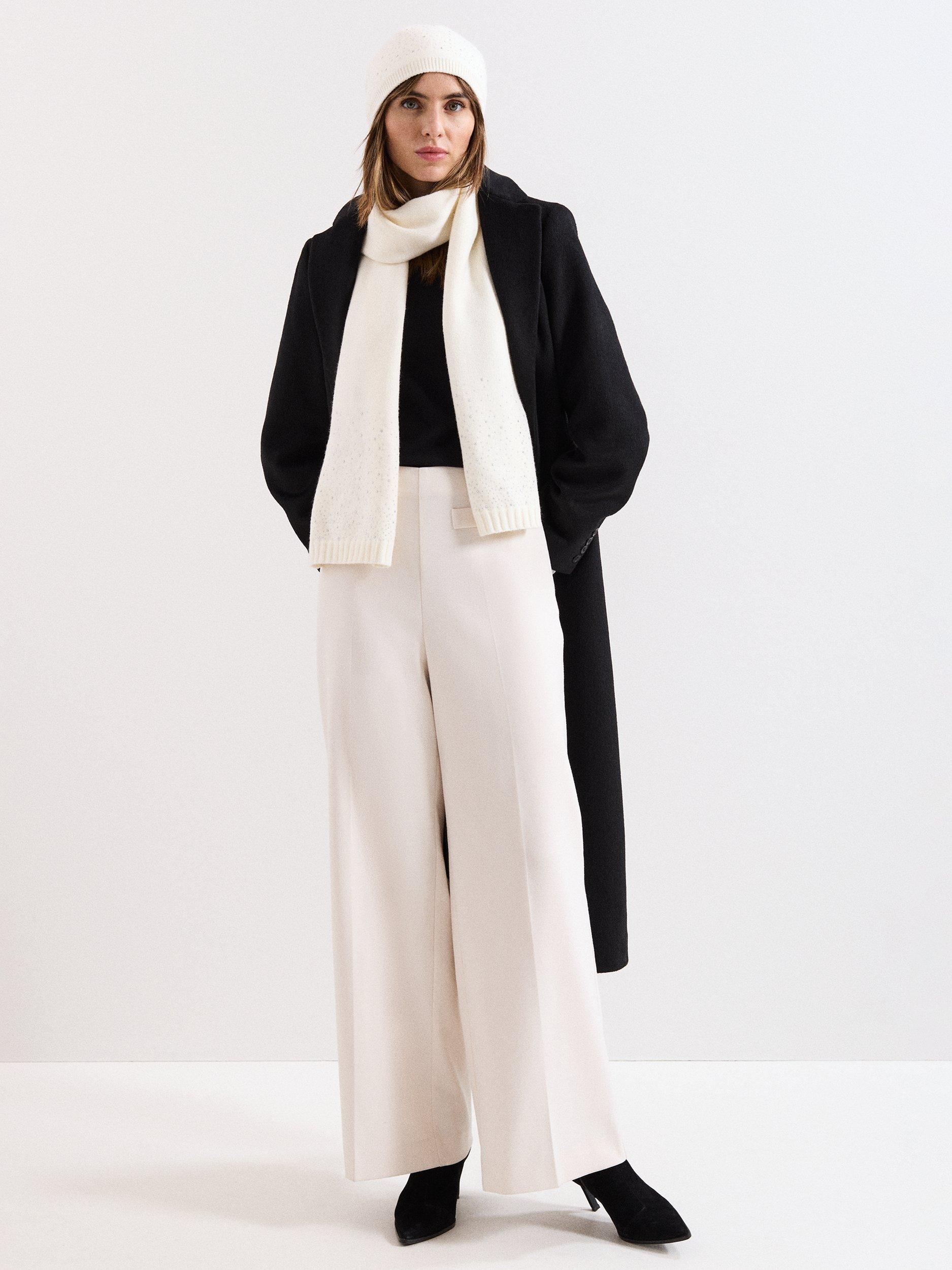 Product image 3 of 5, which shows Phase Eight Sparkle Trim Scarf, Ivory, One Size