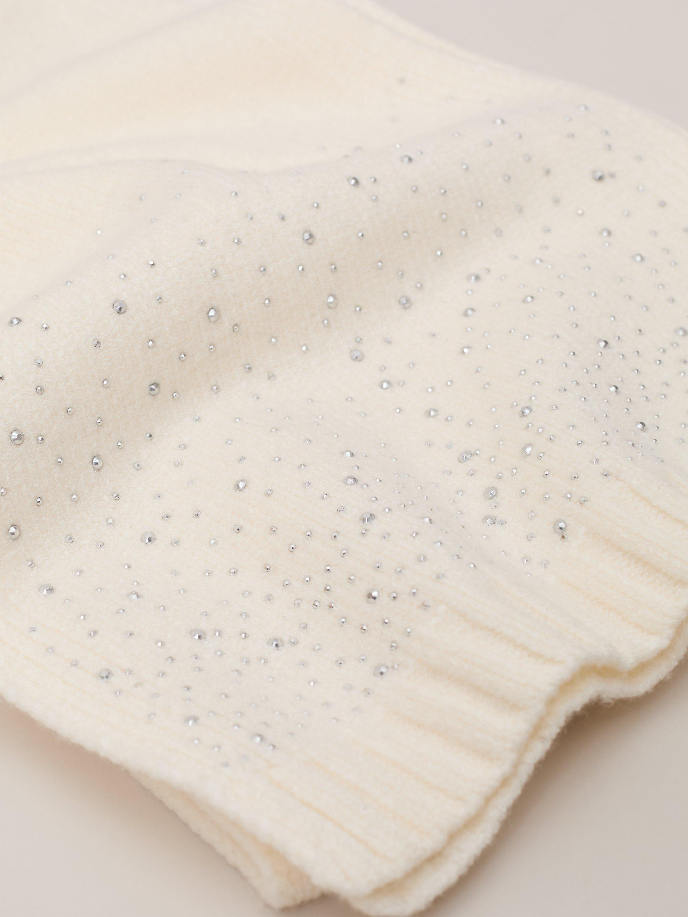Product image 5 of 5, which shows Phase Eight Sparkle Trim Scarf, Ivory, One Size