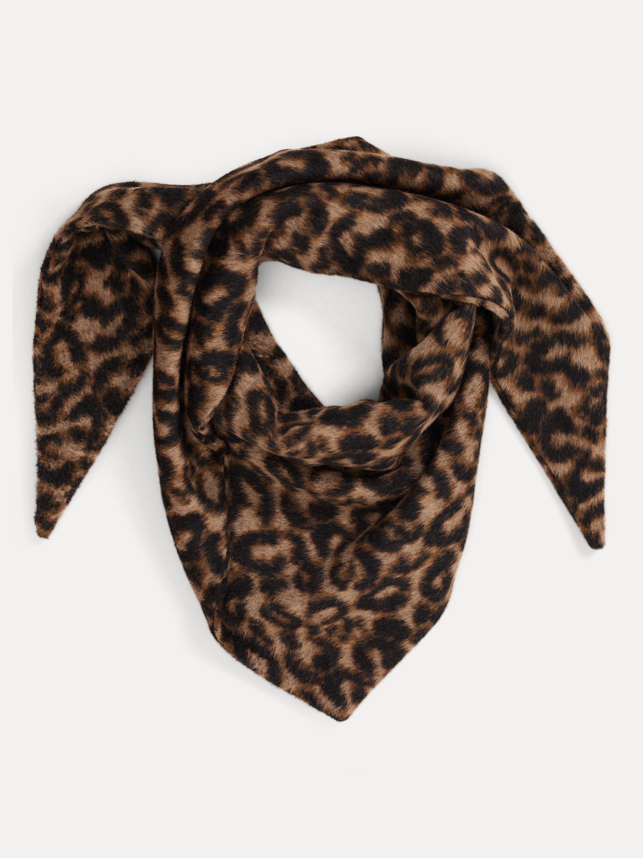 Product image 1 of 5, which shows Phase Eight Leopard Print Scarf, Brown/Multi, One Size