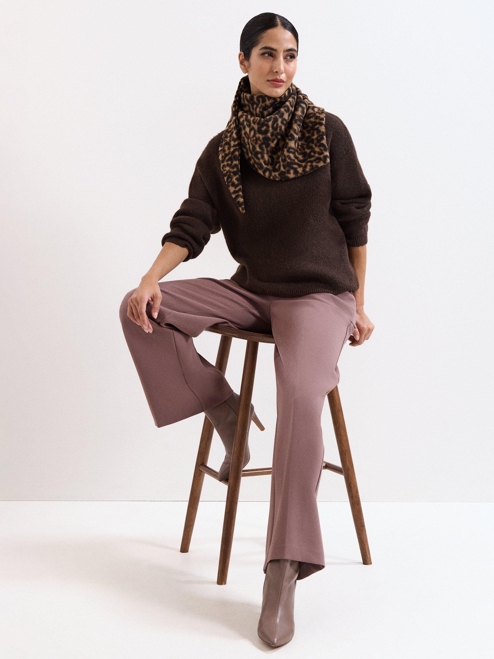 Product image 4 of 5, which shows Phase Eight Leopard Print Scarf, Brown/Multi, One Size