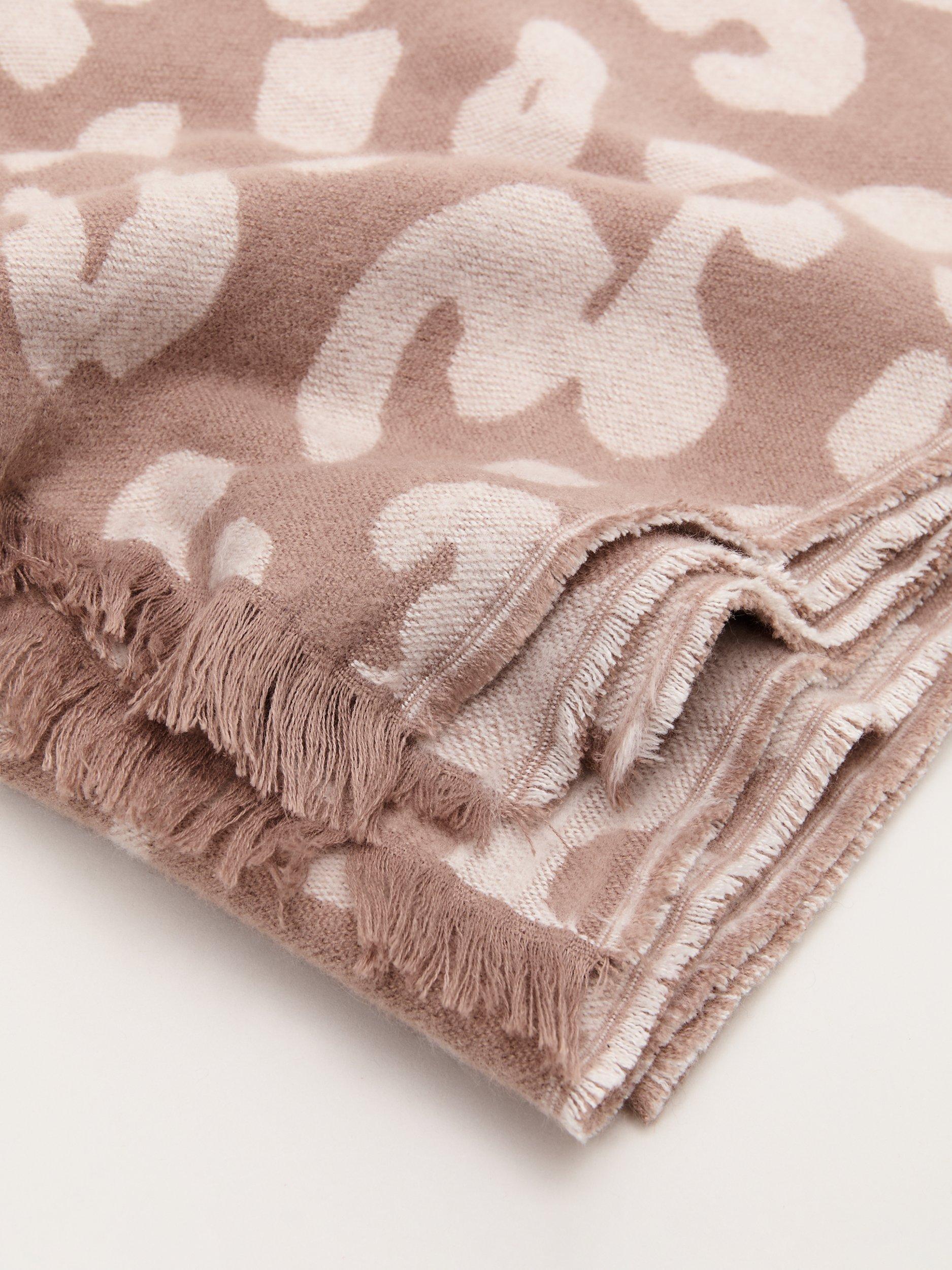 Product image 3 of 6, which shows Phase Eight Leopard Print Fringed Scarf, Brown, One Size