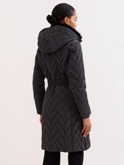 Phase Eight Hollie Longline Puffer Coat, Charcoal - view 2, Charcoal