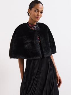 Phase Eight Faux Fur Stole, Black, Black