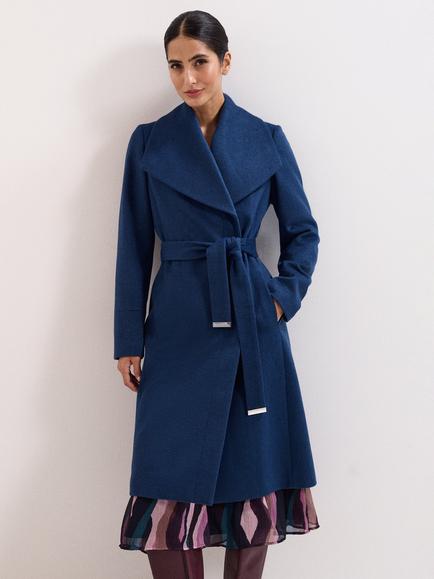 Phase Eight Nicci Belted Wool Rich Coat, Blue, Blue