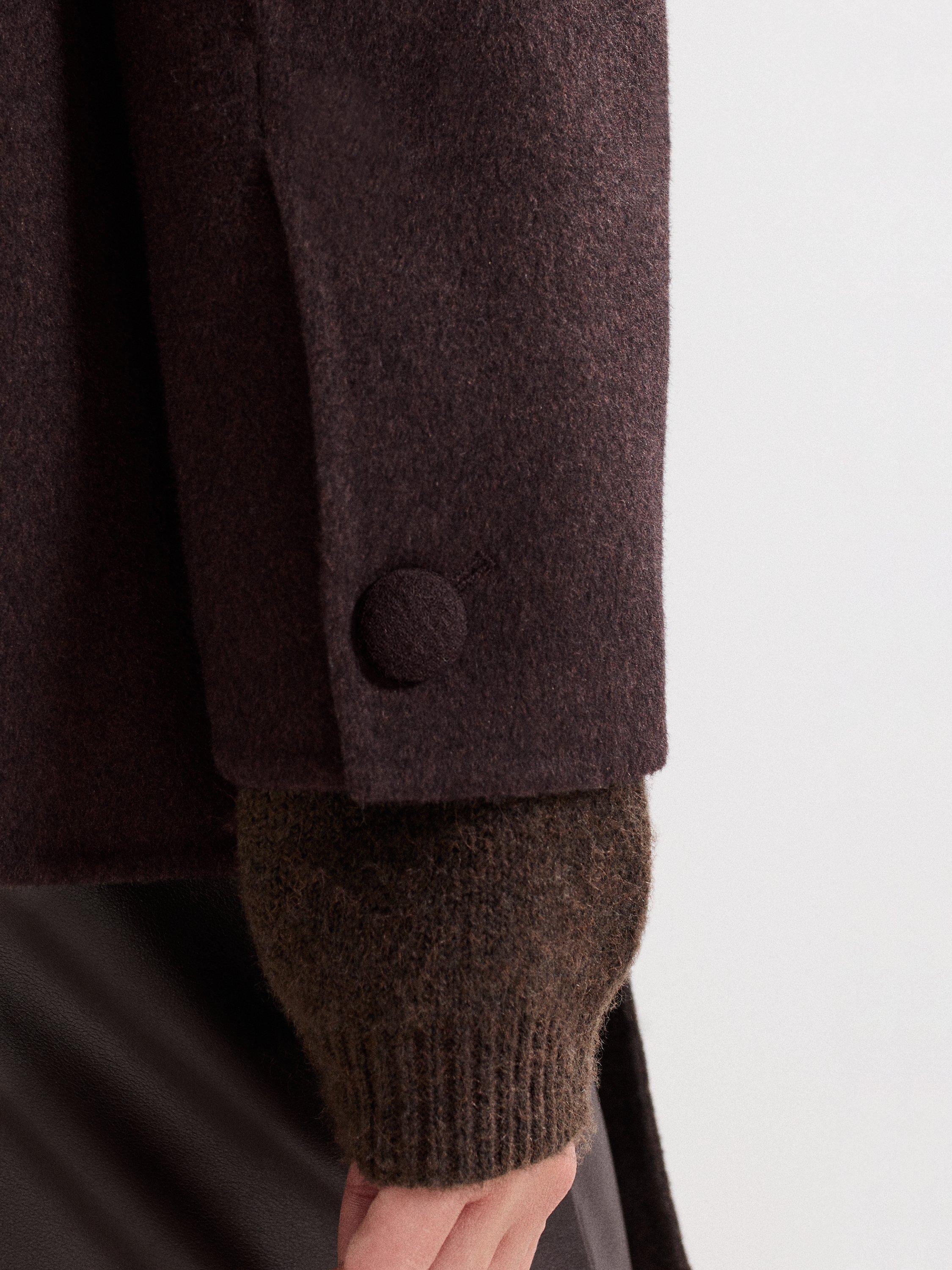 Product image 8 of 9, which shows Phase Eight Kaja Scarf Detail Cropped Coat, Brown, 8