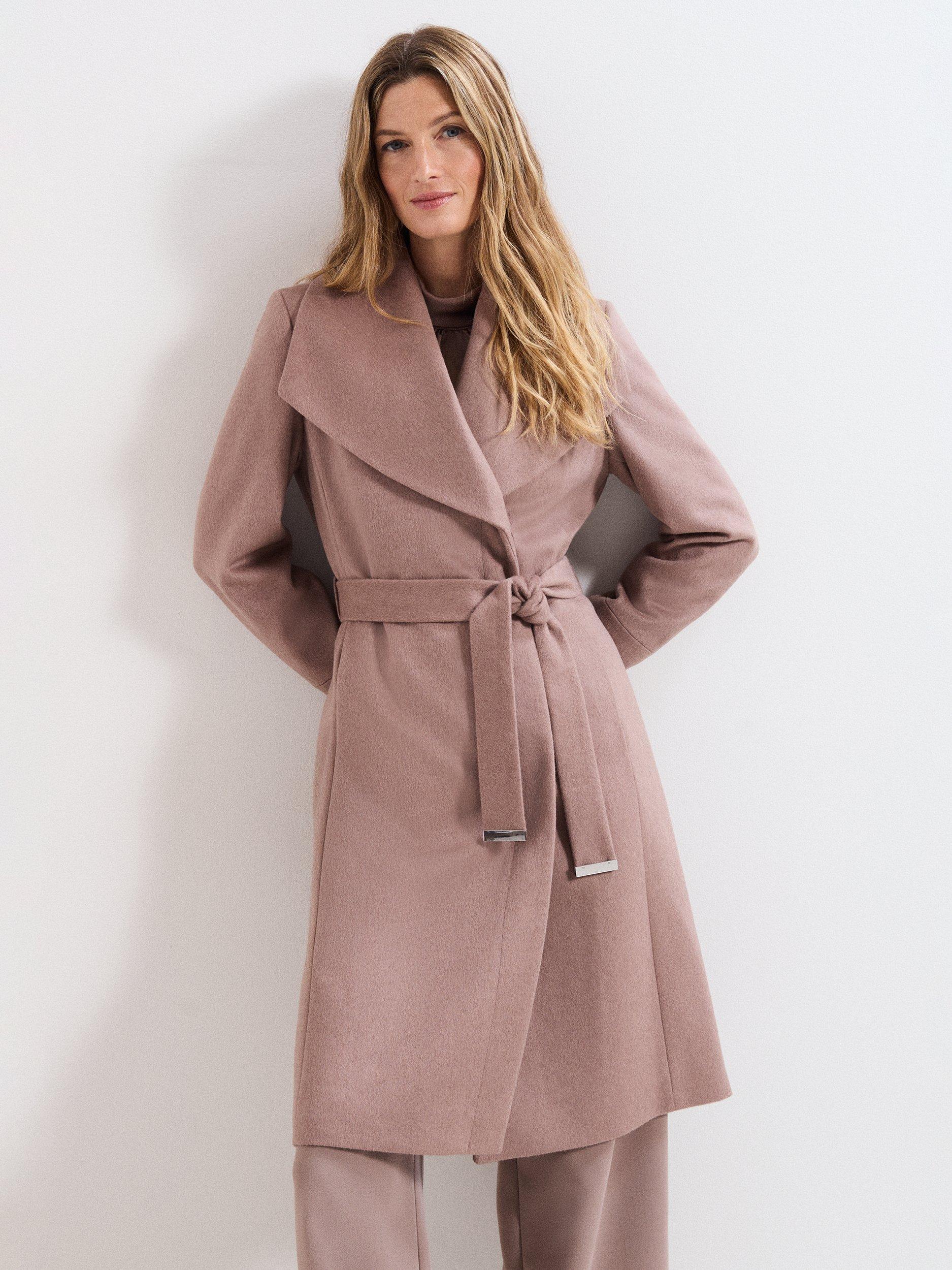 Product image 1 of 9, which shows Phase Eight Nicci Wool Rich Coat, Neutral, 8