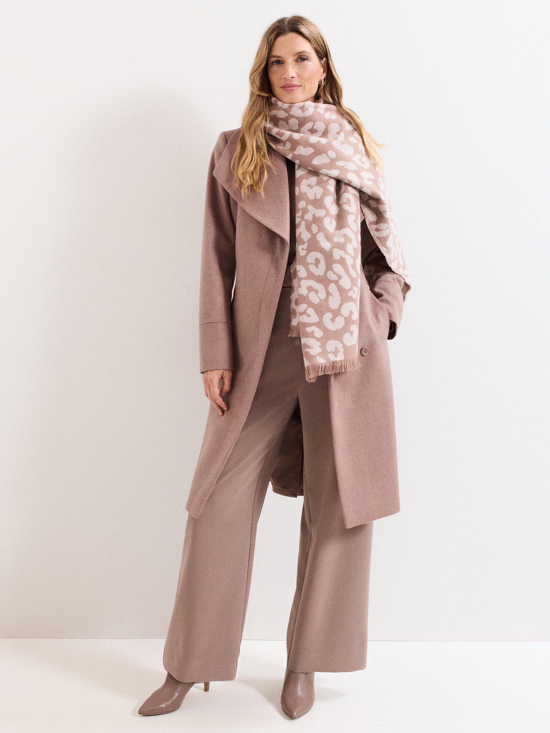 Product image 3 of 9, which shows Phase Eight Nicci Wool Rich Coat, Neutral, 8