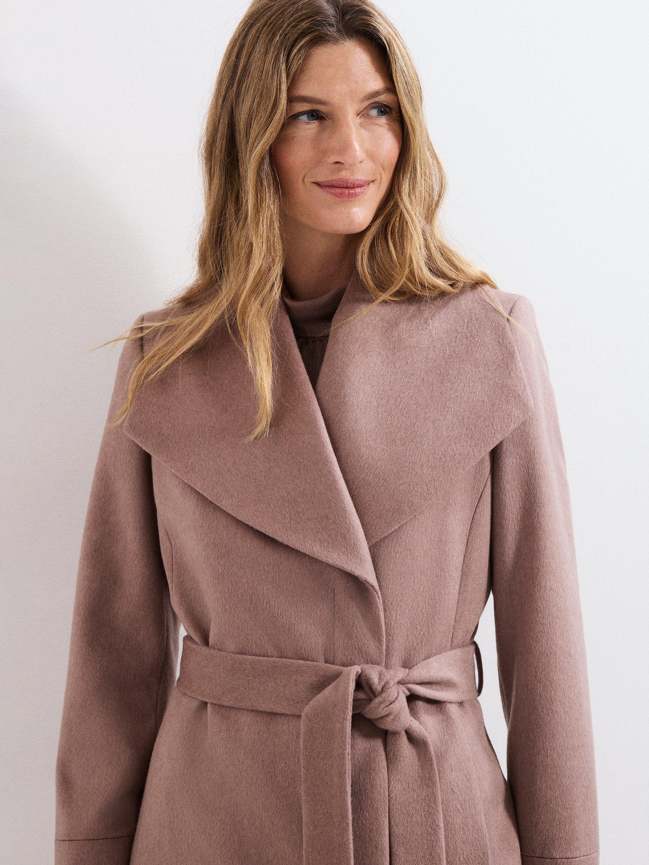 Product image 4 of 9, which shows Phase Eight Nicci Wool Rich Coat, Neutral, 8